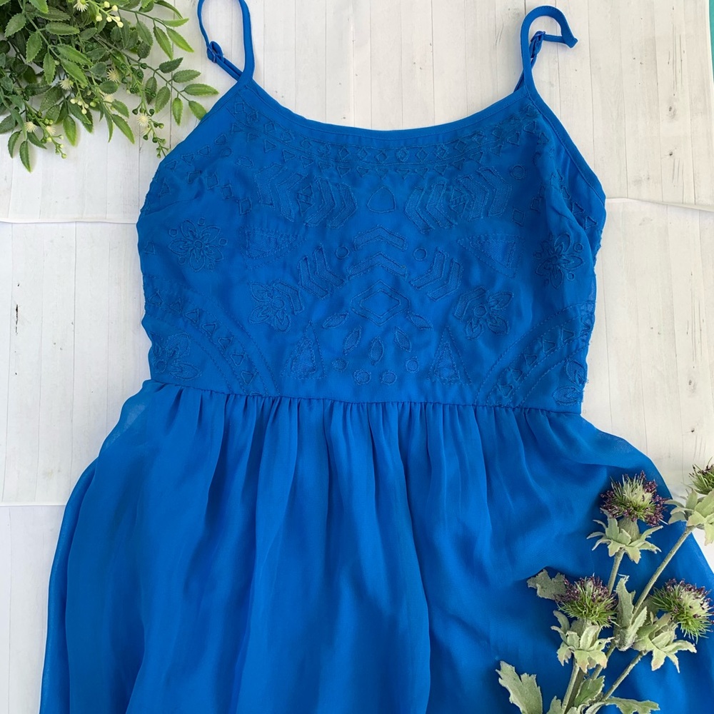 Blue Embroidered Top Dress